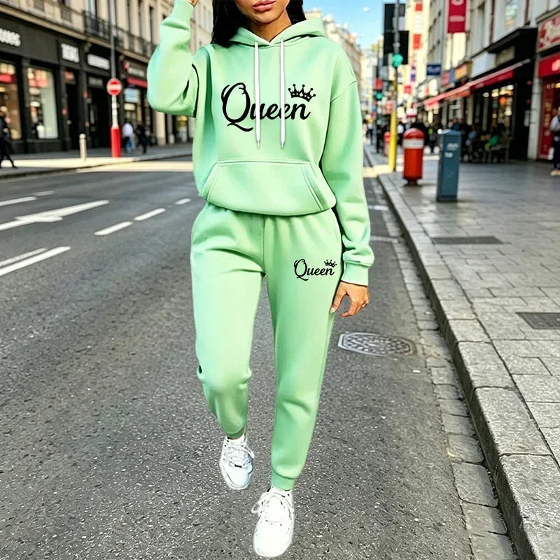 2 Pcs Suit Outdoor Sports Clothes Outfits Autumn Winter Quality Woman Pants Sets 2026 Womens Tracksuit Casual Hooded Sweatshirt