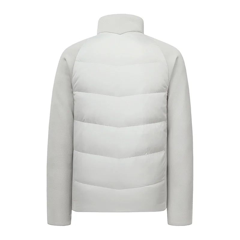 CHRLCK Men's Ultralight 90% Fill Down Jacket Winter Coat Windproof Warm Puffer Hiking Camping Trekking Outdoor Splicing