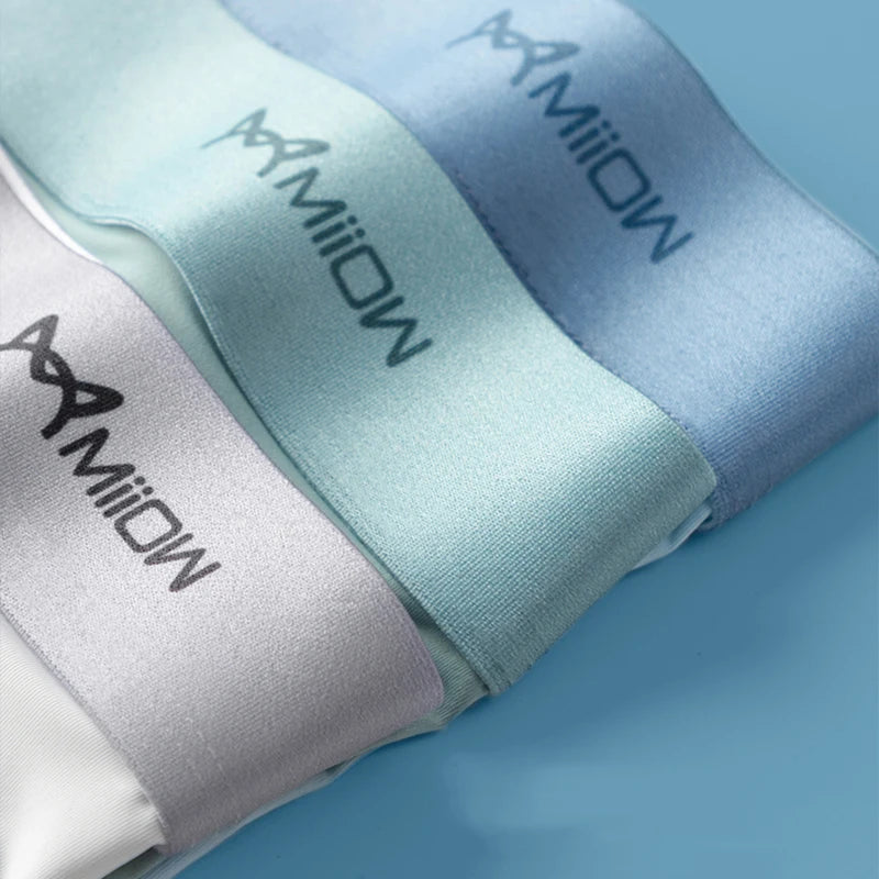 MiiOW 4Pcs Ice Silk Men Boxer Shorts Graphene Antibacterial Men Underwear Man Underpants Seamless Breathable Mens Panties L-5XL