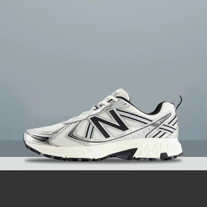 New Balance 410 Classic,Stylish,and Sophisticated Low-Top Training Shoes with Shock Absorption—Unisex, Silver and Black MT410GC5