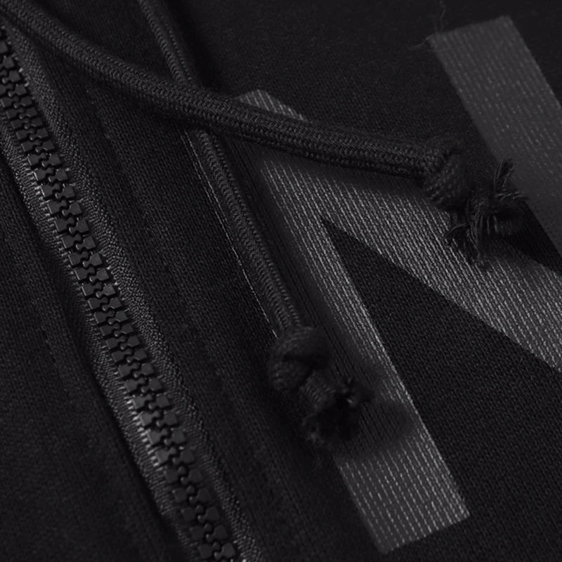 SZNX Kanye West Same Style American Street Loose Men Women Couple Kanye Collection Letter Print Zip Up Hoodie - ATFH