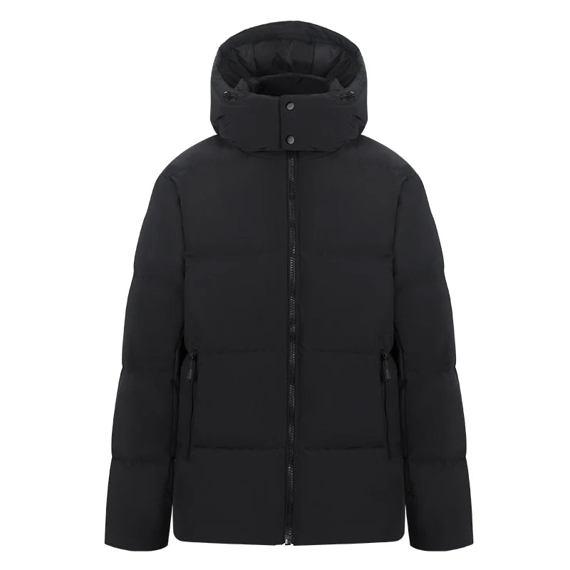 Women's Hooded Jacket with White Duck Down Liner, Three-Proof Fabric Windbreaker