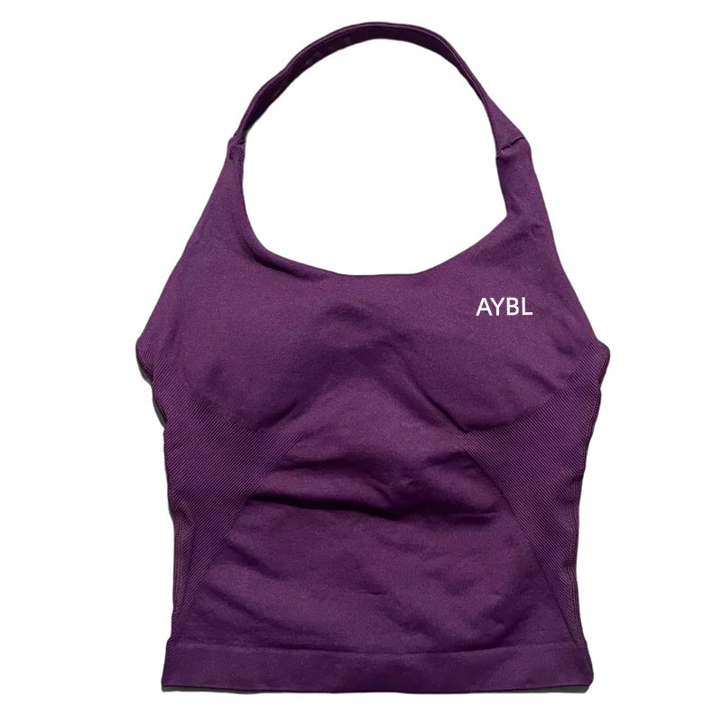 Impact Halter Top Impact Leggings for Women Seamless Sports Yoga Pants Low Ribbed Band Gym clothes Fitness Workout Clothes - ATFH