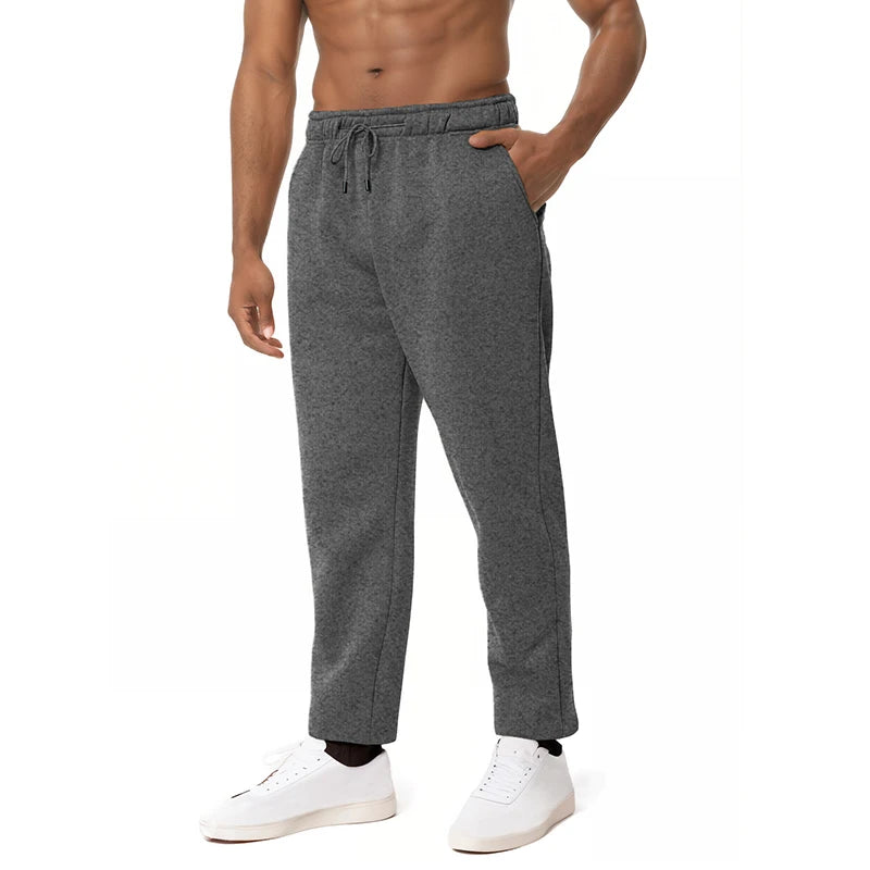 Mens Casual Pants Autumn Winter Fleece Sweatpants Men Running Jogger Sports Gym Trousers Fashion Solid Color Workout Long Pants