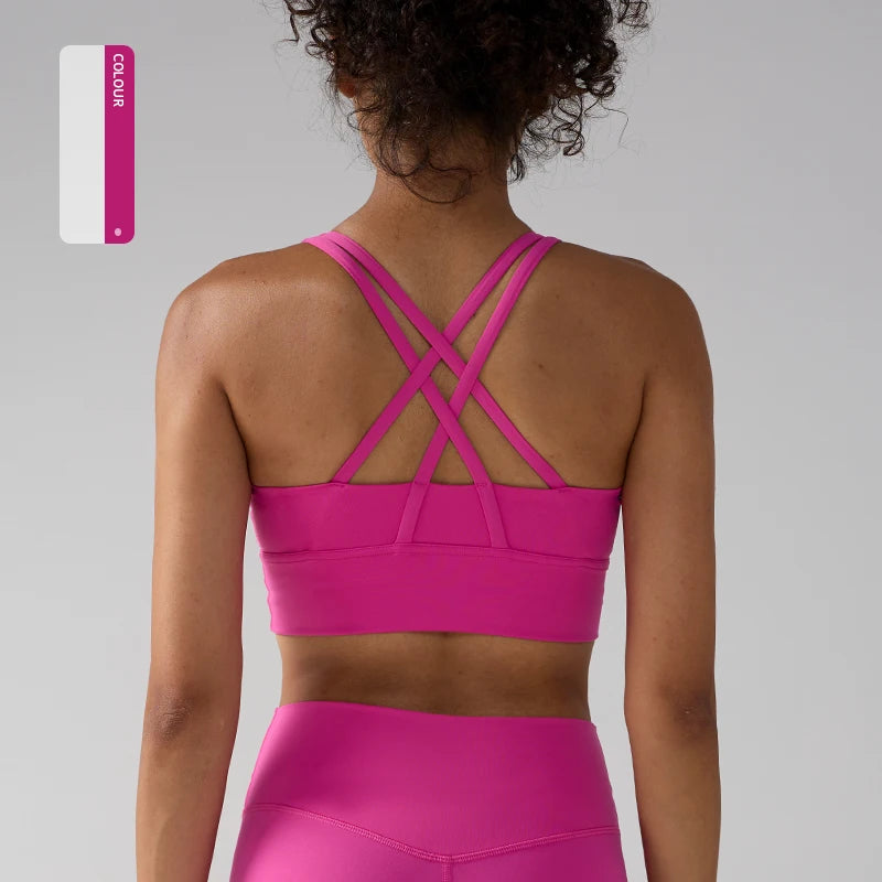 Solid Color Women Women Fitness Yoga Bras Race Back Sports Bras Nylon Top Women Bra Sexy Breathable Underwear For Women Gym - ATFH