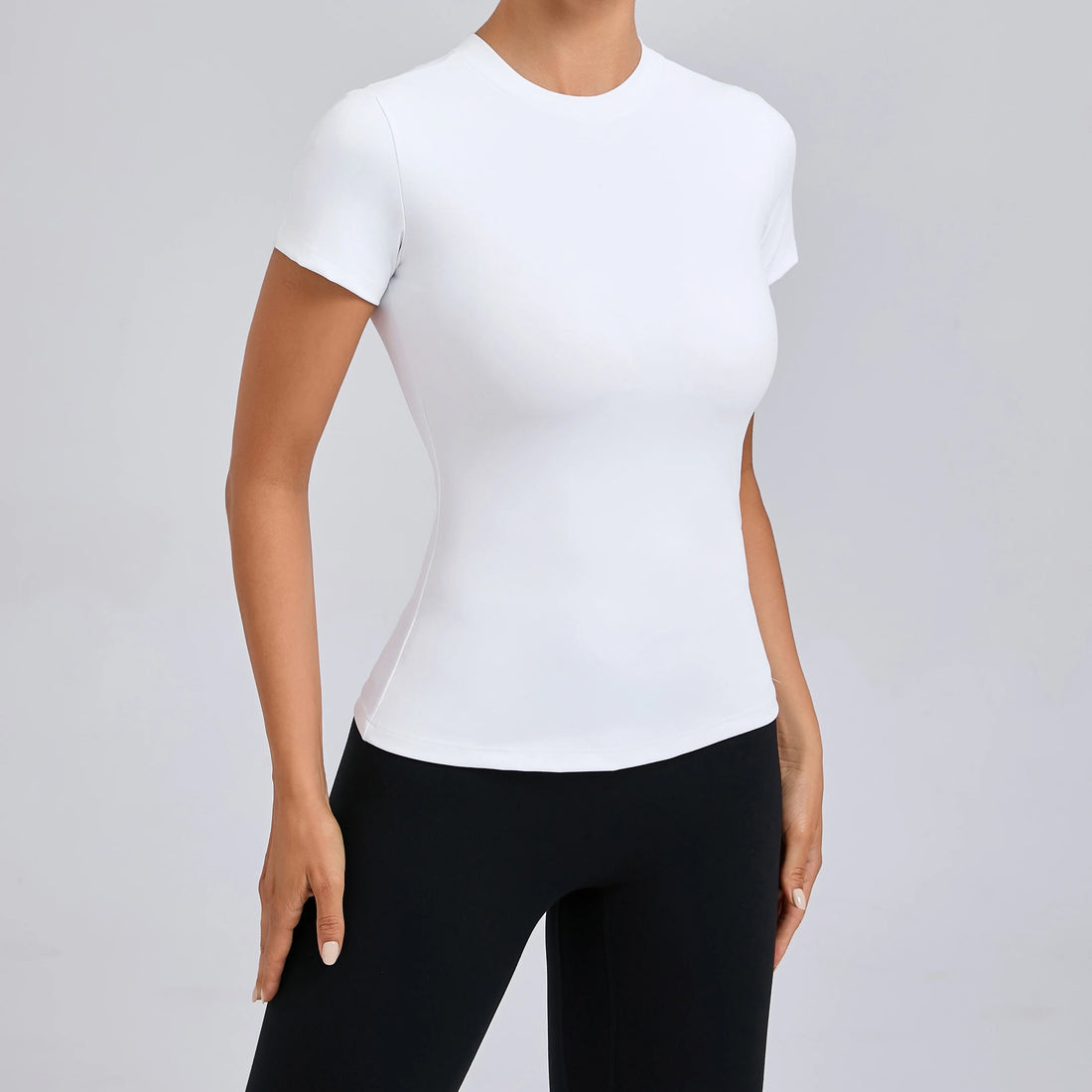 Women Top Yoga Shirts Quick Dry Running Tops Tights Push Up Workout Gym Clothes Short Sleeve Fitness Sports T-Shirts - ATFH