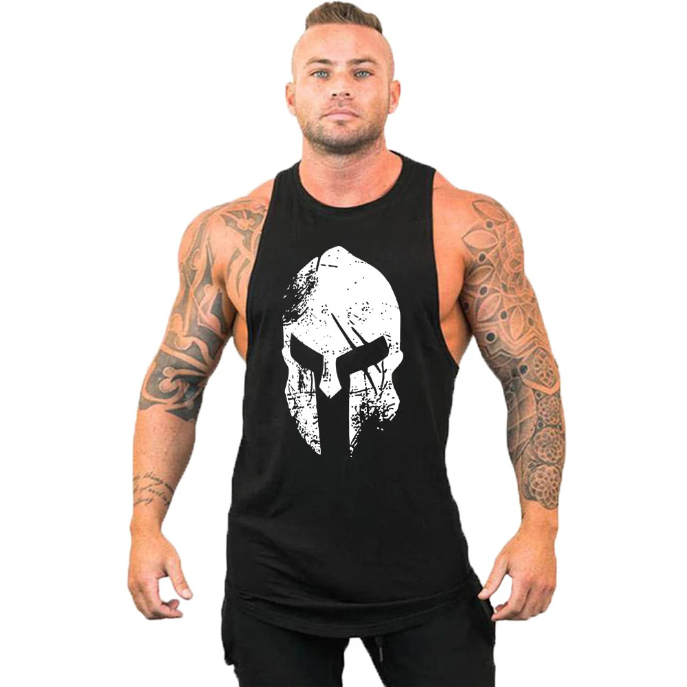 2023 New Cotton Workout Gym Tank Top Mens Muscle Sleeveless Sportswear Shirt Stringer Fashion Bodybuilding Singlets Fitness Vest