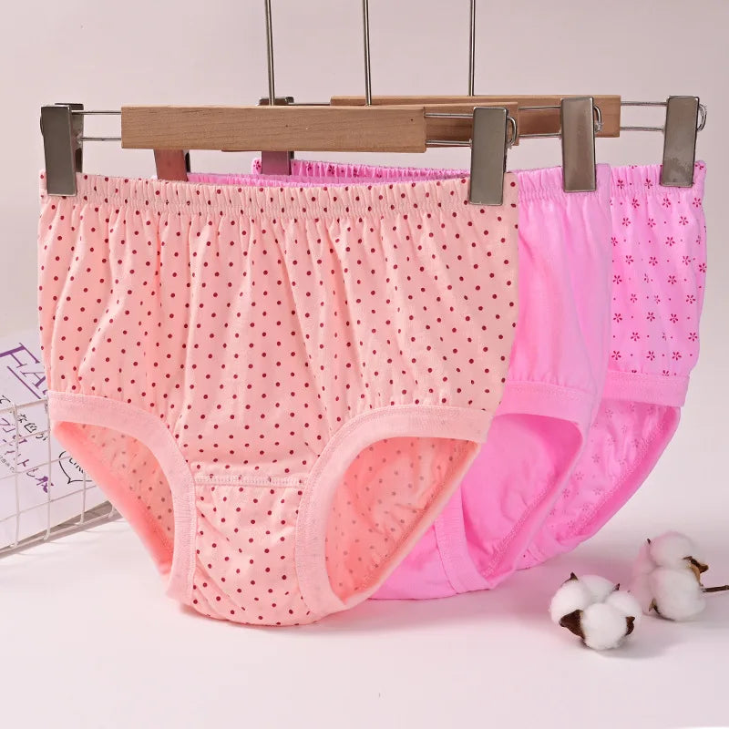 3pcs Pure Cotton Women Panties Large Size High Waist Underwear Briefs Mother Breathable Comfort Panty Plus Size Female Lingeries
