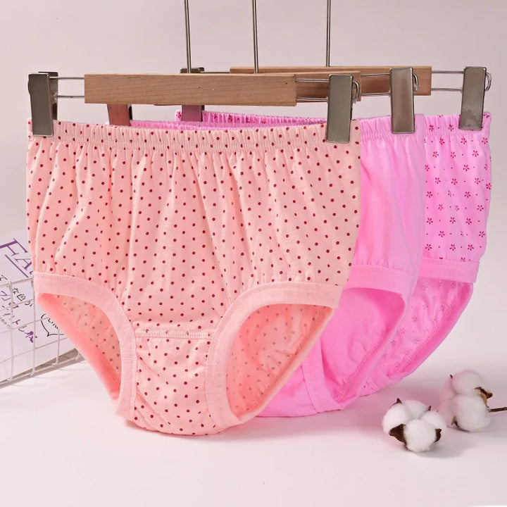 3pcs Pure Cotton Women Panties Large Size High Waist Underwear Briefs Mother Breathable Comfort Panty Plus Size Female Lingeries