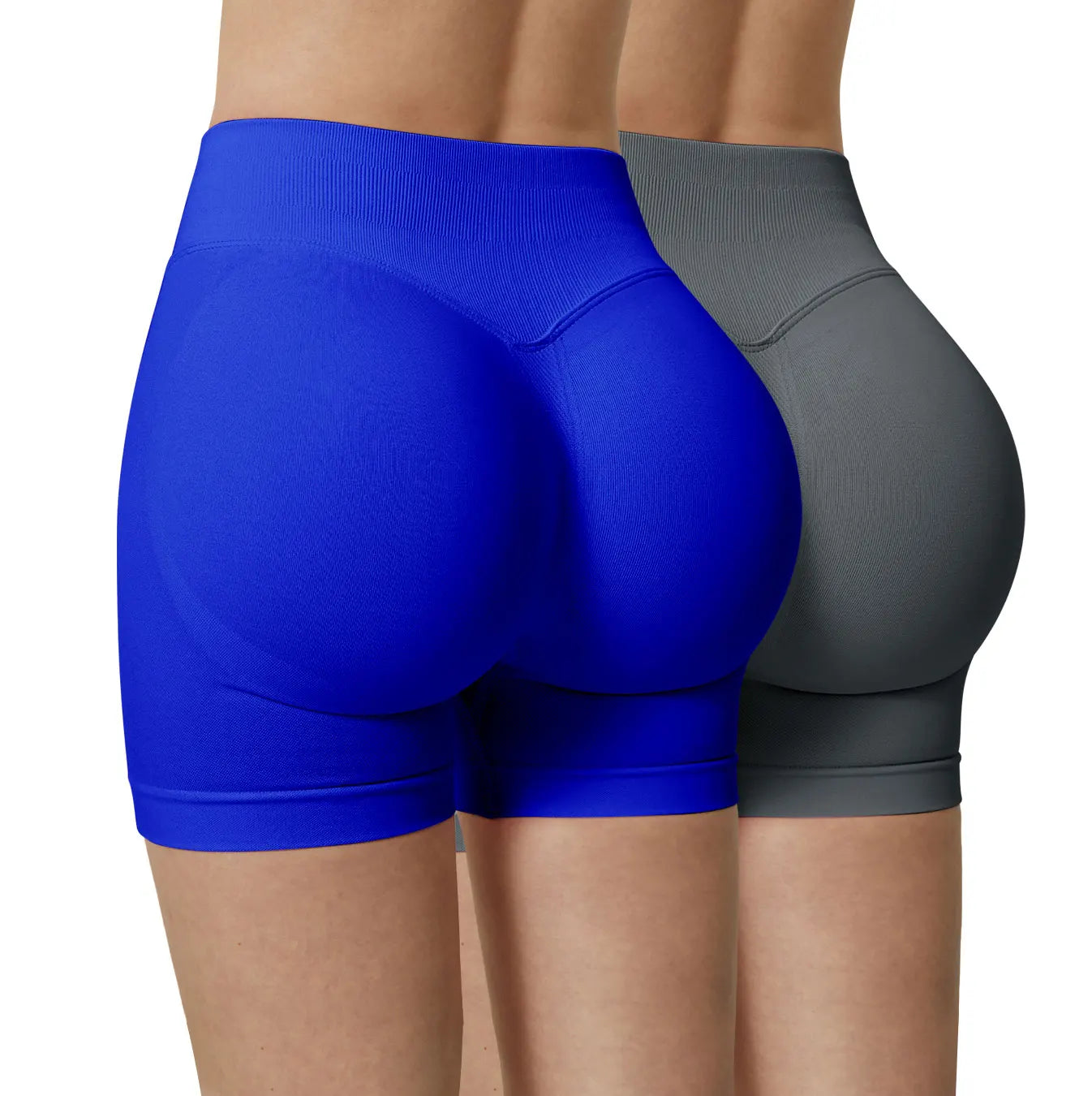 CZGUKE-2PS Seamless Women High Waist Shorts Butt Lifting Tummy Control Scrunch Booty Gym Fitness Workout Running Yoga Sports