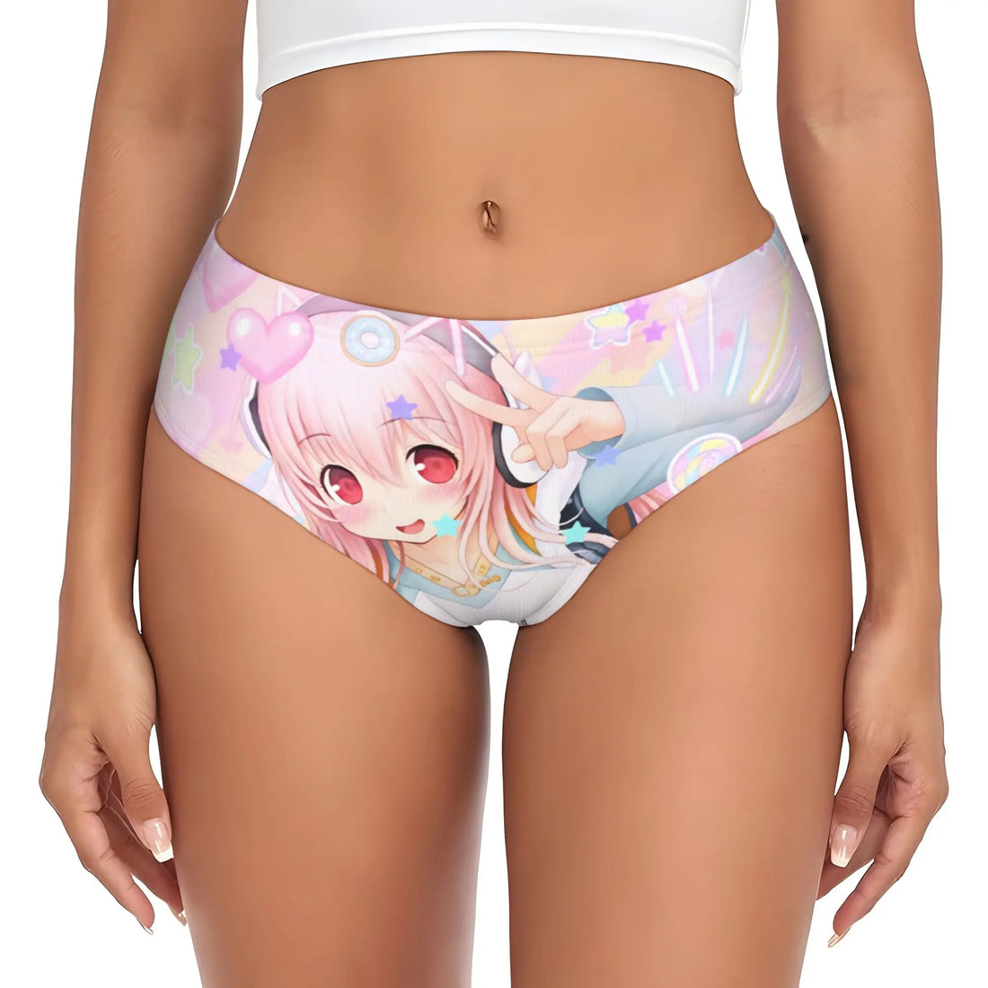 Super Sonico Anime Kawaii Girl Brief Panties Women Comfort Stretch  Underwear