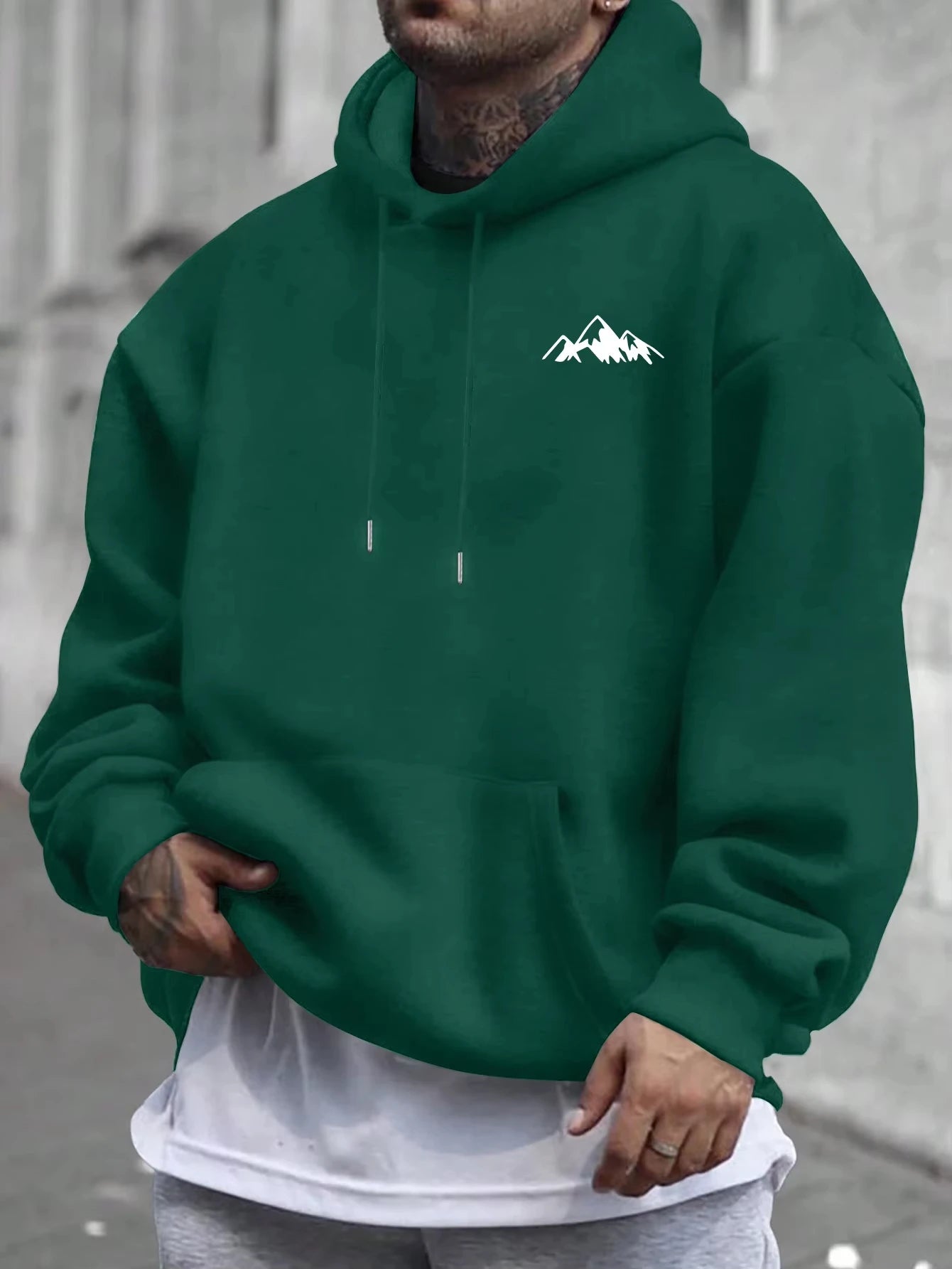 Men'S Casual Pink Hoodie with Fleece Lining Stylish Graphic Long Sleeve Regular Fit Casual Wear Hoodie Front Blend Hoodie - ATFH