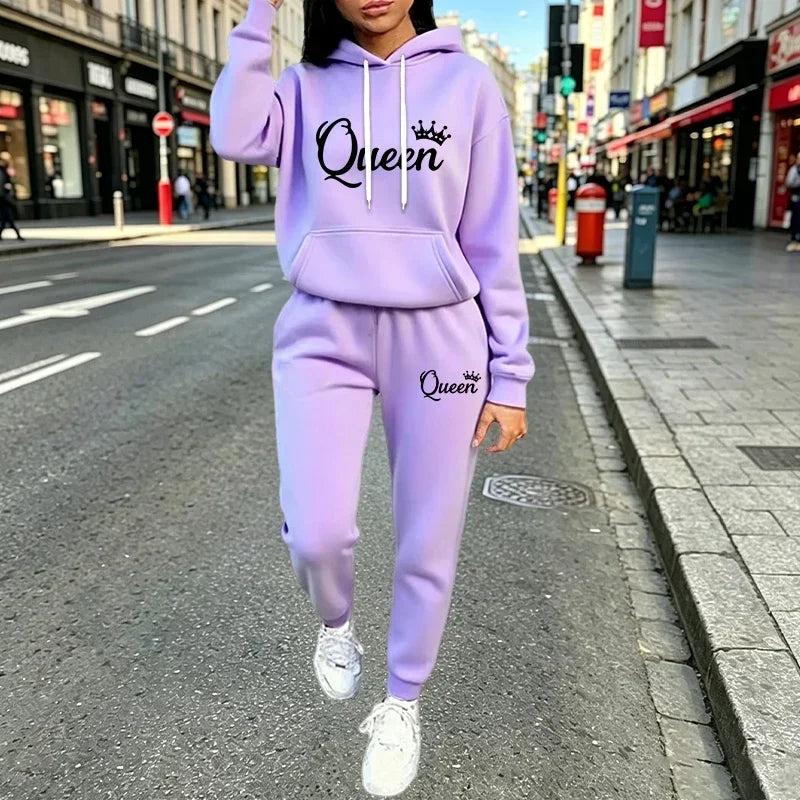 2 Pcs Suit Outdoor Sports Clothes Outfits Autumn Winter Quality Woman Pants Sets 2026 Womens Tracksuit Casual Hooded Sweatshirt