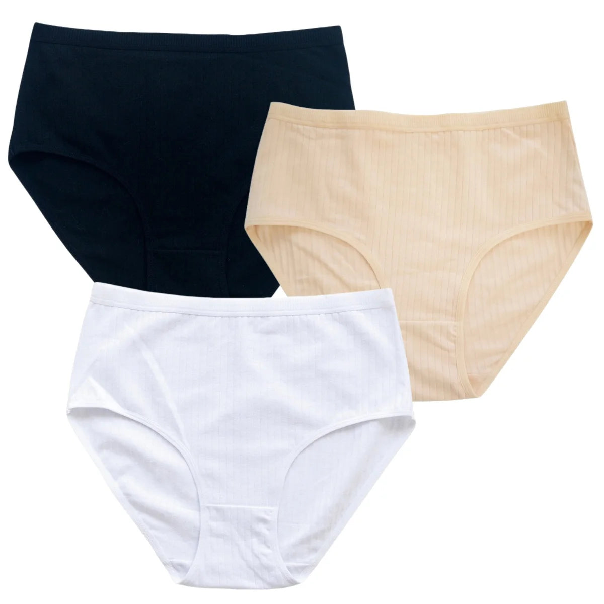 3Pcs/Set Women High Waist Panties Cotton Briefs Tummy Control Underwear Sexy Lingerie Breathable Full-Coverage Underpants S-XXL