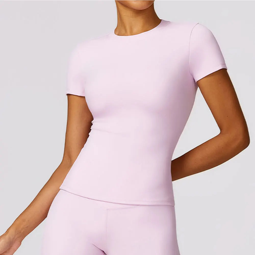 Yoga Shirts Women Top Quick Dry Running Tops Tights Push Up Workout Gym Clothes Female Short Sleeve Fitness Sports T-Shirts - ATFH