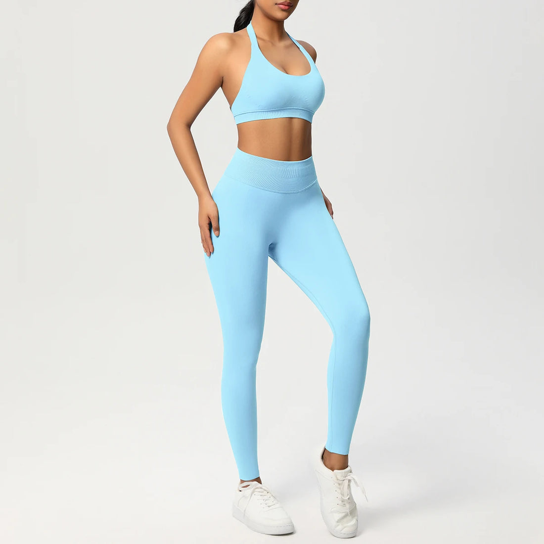 2 Piece Yoga Clothes Women's Tracksuit Athletic Wear Pilates Fitness Suit Gym Workout Push Up Clothes Sports Bra Leggings Suit - ATFH