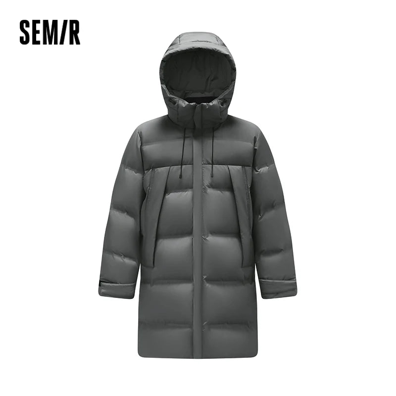 Semir Down Jacket Men Long Hooded Loose Simple Versatile 2026 Winter Man Clothes Winter Outerwear