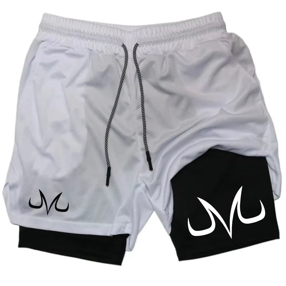 Toji Anime Printed Men's GYM Casual Sports Shorts 2-in-1 Mesh Workout Running Short Pants