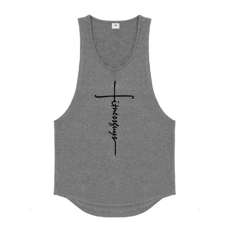 Fitness Guys Running Vests Men Bodybuilding Stringer Tank Tops Summer Cotton Fashion Casual Singlets Muscle Gym Sleeveless Shirt