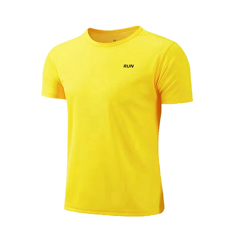 Men's Quick Dry Short Sleeve Gym Running Moisture Wicking Round Neck T-Shirt Lightweight Training Exercise Gym Sport Shirt Tops