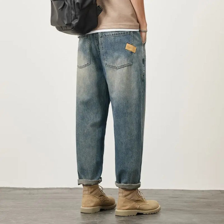 Summer Micro-cone Straight Jeans for Men Loose Comfortable and Versatile Casual Teenager Trendy Retro Trousers jeans for man ATFH