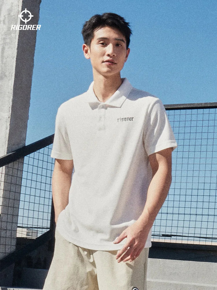 RIGORER Sports Polo Shirt Men's Short-sleeved Lapp T-shirt 2024 Summer New Casual Simple Breathable Base Shirt Sportswear