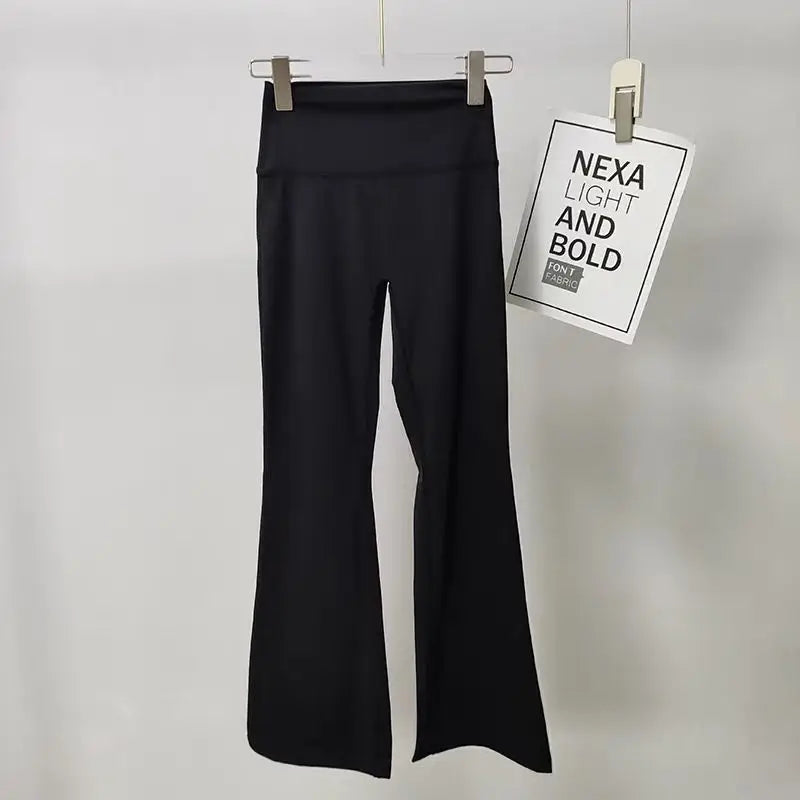 High-Waist Flared Yoga Leggings for Women High-End Wide-Leg Breathable Gym Casual Sports Bottoms ATFH