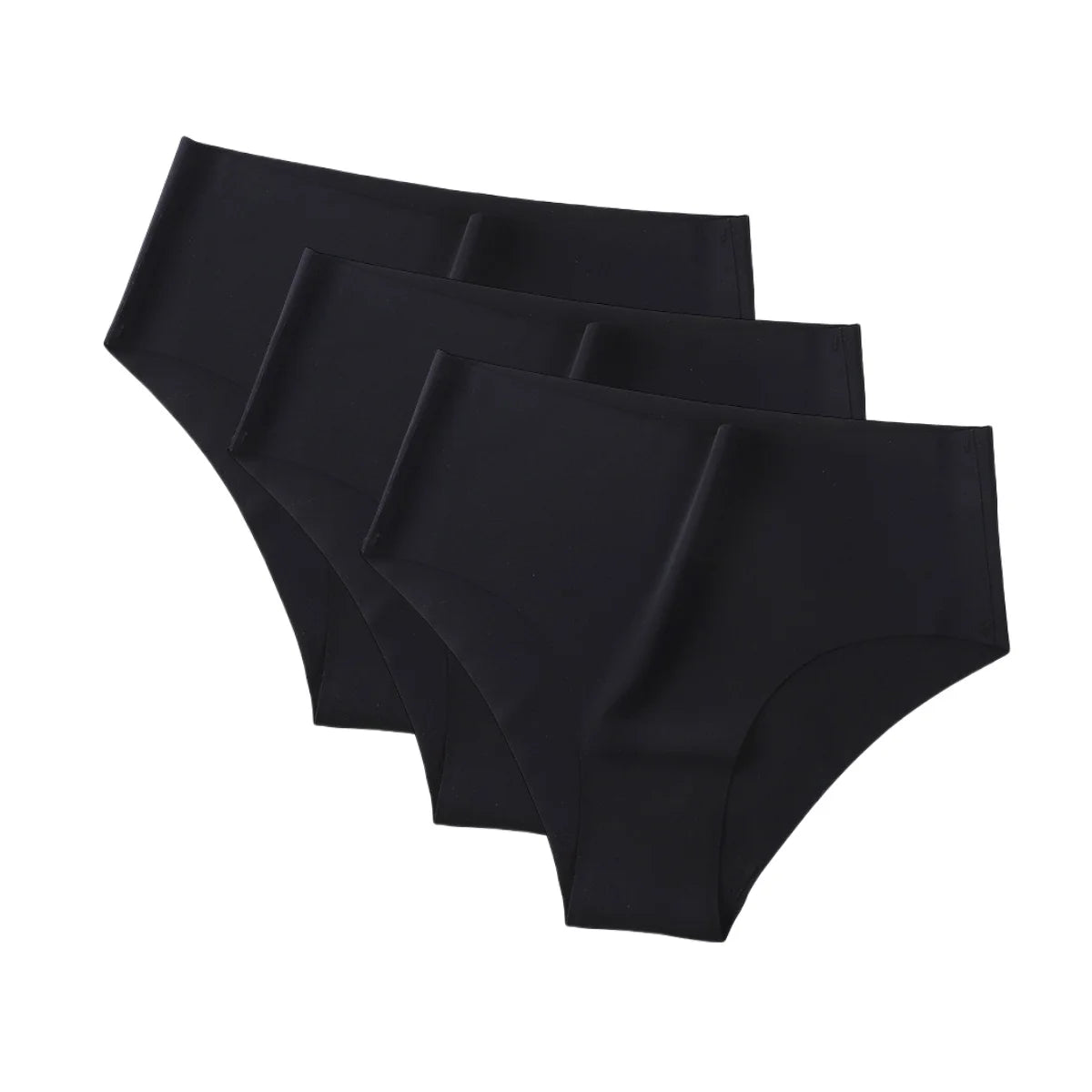 3Pcs/Set Ice Silk Panties Women High Waist Seamless Briefs Breathable Invisible Underwear Soft Stretch Sexy Lingerie XS-XL Panty