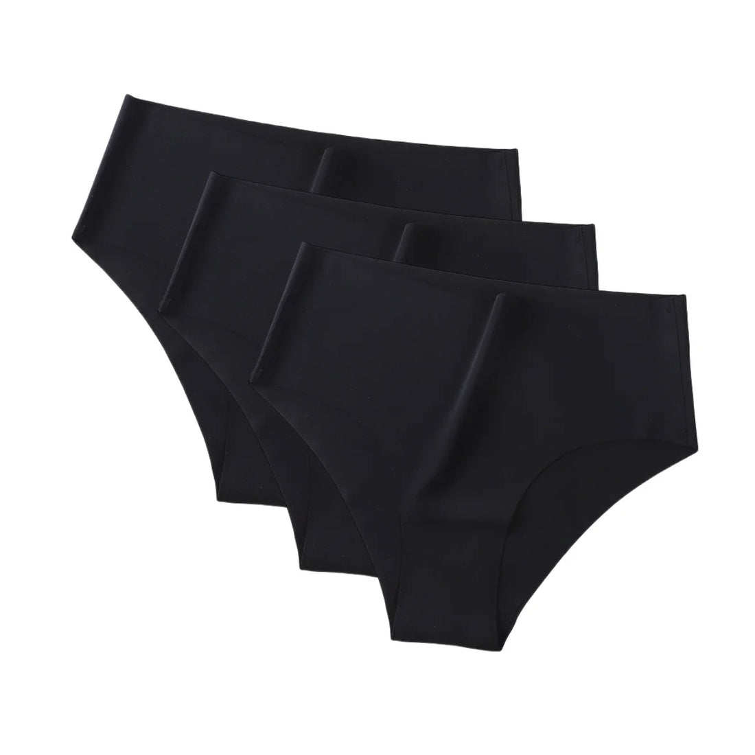 3Pcs/Set Ice Silk Panties Women High Waist Seamless Briefs Breathable Invisible Underwear Soft Stretch Sexy Lingerie XS-XL Panty