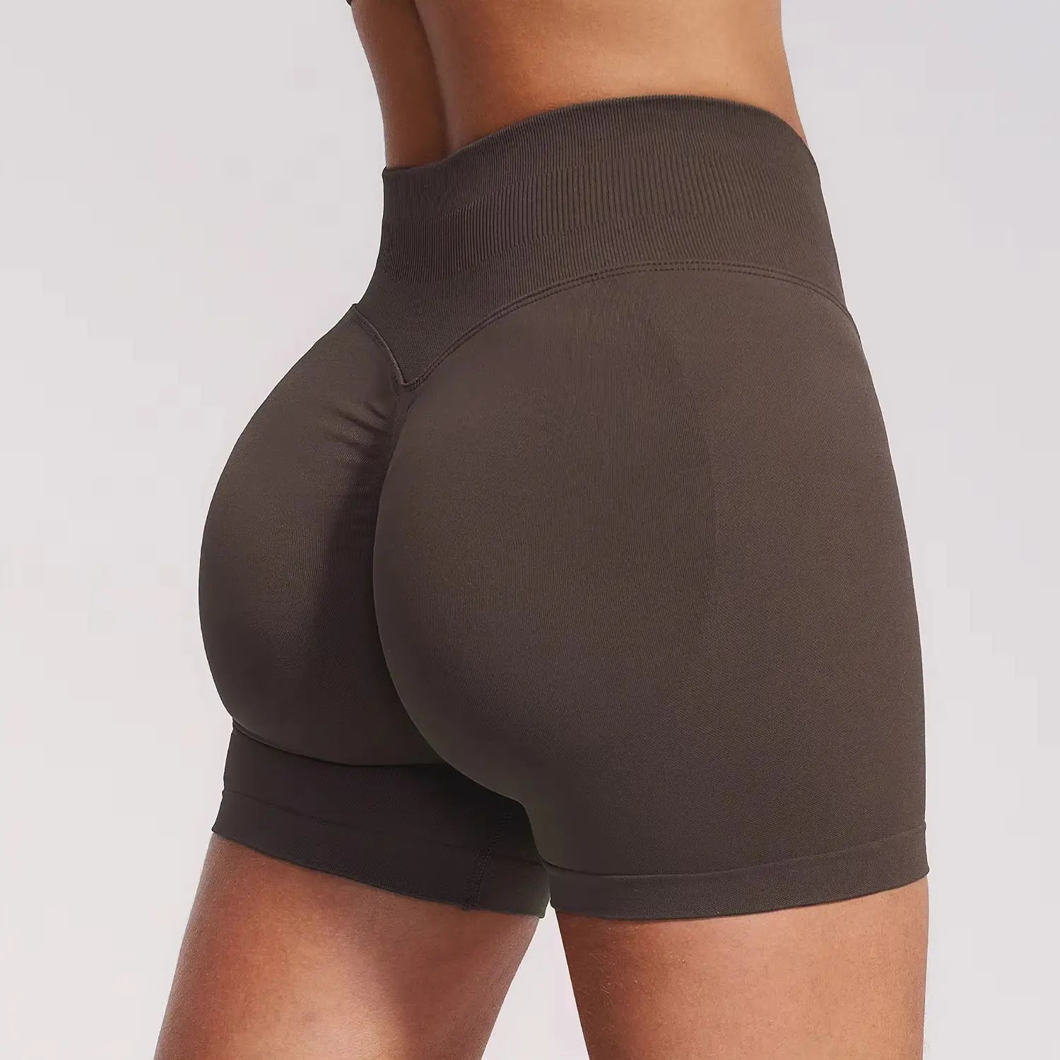 Women Seamless Yoga Shorts High Waist Scrunch Booty Workout Biker Shorts Butt Lifting Gym Tights Push Up Running Sportswear