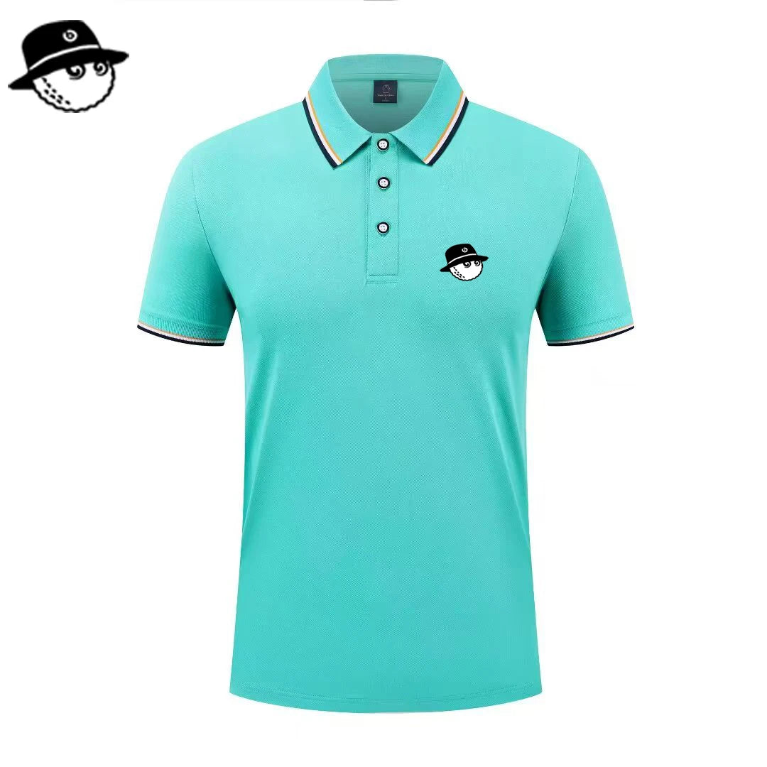 Men Summer Fashion Slim Fit Sport Short Sleeve 100% Polyester Polo Shirt Fake Pocket Decoration Casual Sport Golf Polo Shirt