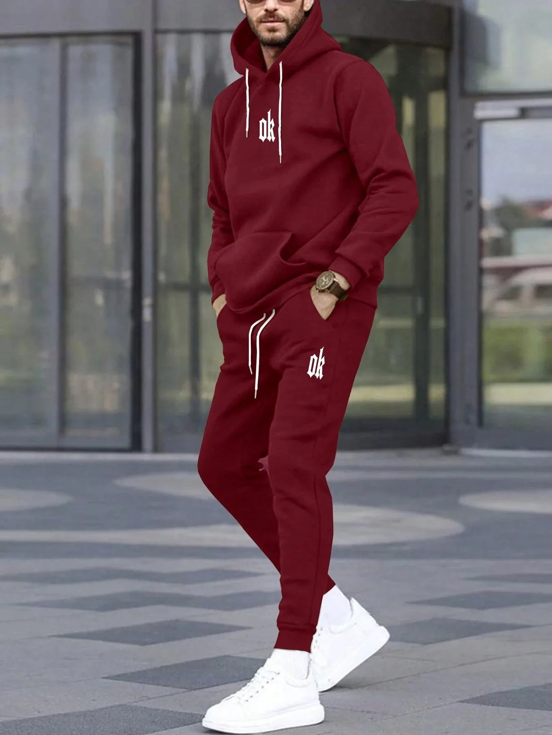 2026 Spring and autumn two-piece men's drawstring women's sports set hooded set quality comfortable casual pullover fashion - ATFH