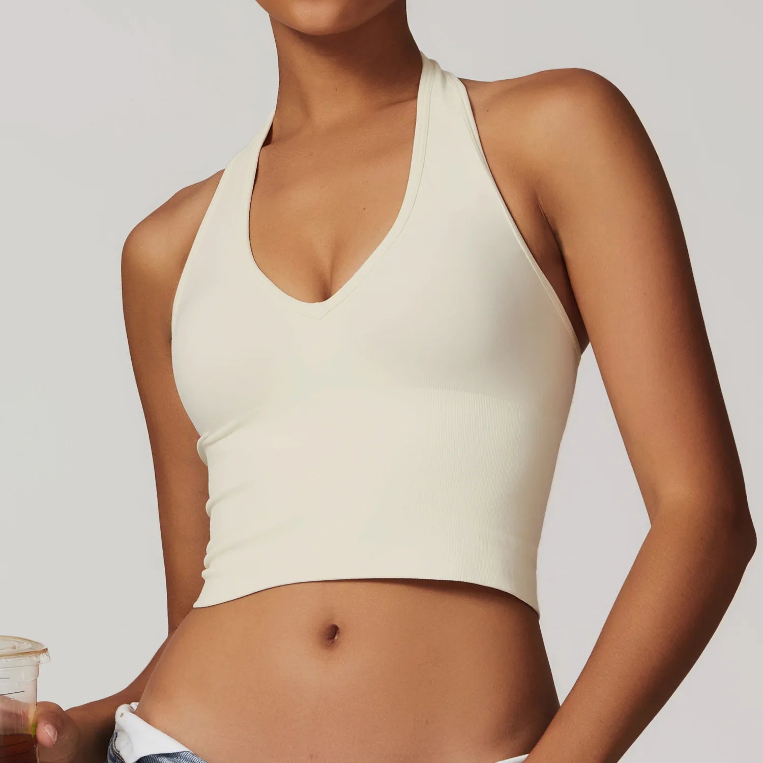 Hanging Neck Bra Women Sports Bra Top Push Up Fitness Seamless Yoga Bra Underwear Sport Tops Women Breathable Running Gym Vest - ATFH