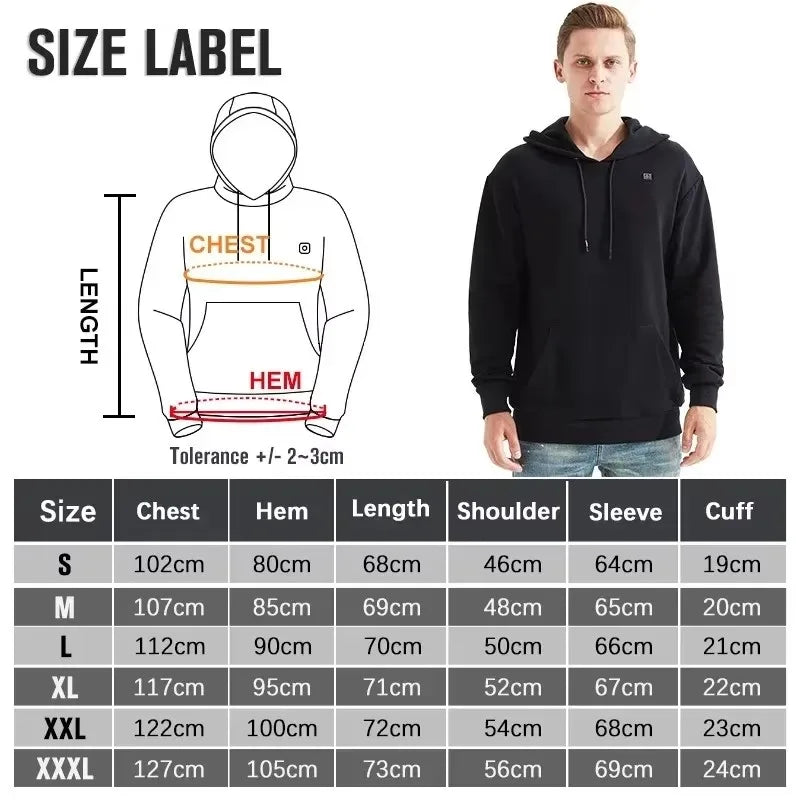 Women USB Heating Hoodies men Vintage Gothic Heated Jacket Long Sleeve Streetwear Loose Coats Harajuku Sweatshirts - ATFH