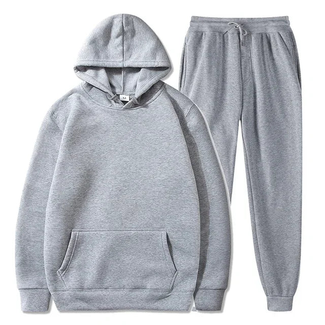 Basic Fleece Hoodies And Sweat Pants Set Men Jogger Set Wholesale Track Suit Sportswear Tracksuits Unisex Ensemble Jogging Homme ATFH