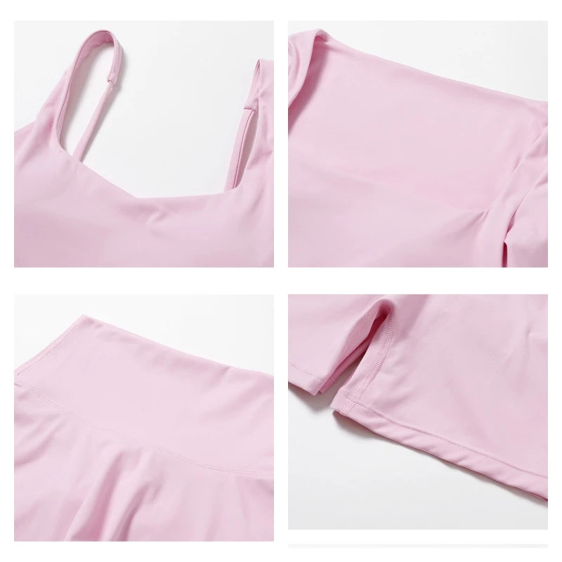 Summer 2PCS Yoga Suit Sports Set Women Quick-Dry Gym Set Women Tracksuit Running Workout Long Sleeve Sports Shirt Yoga Clothing - ATFH