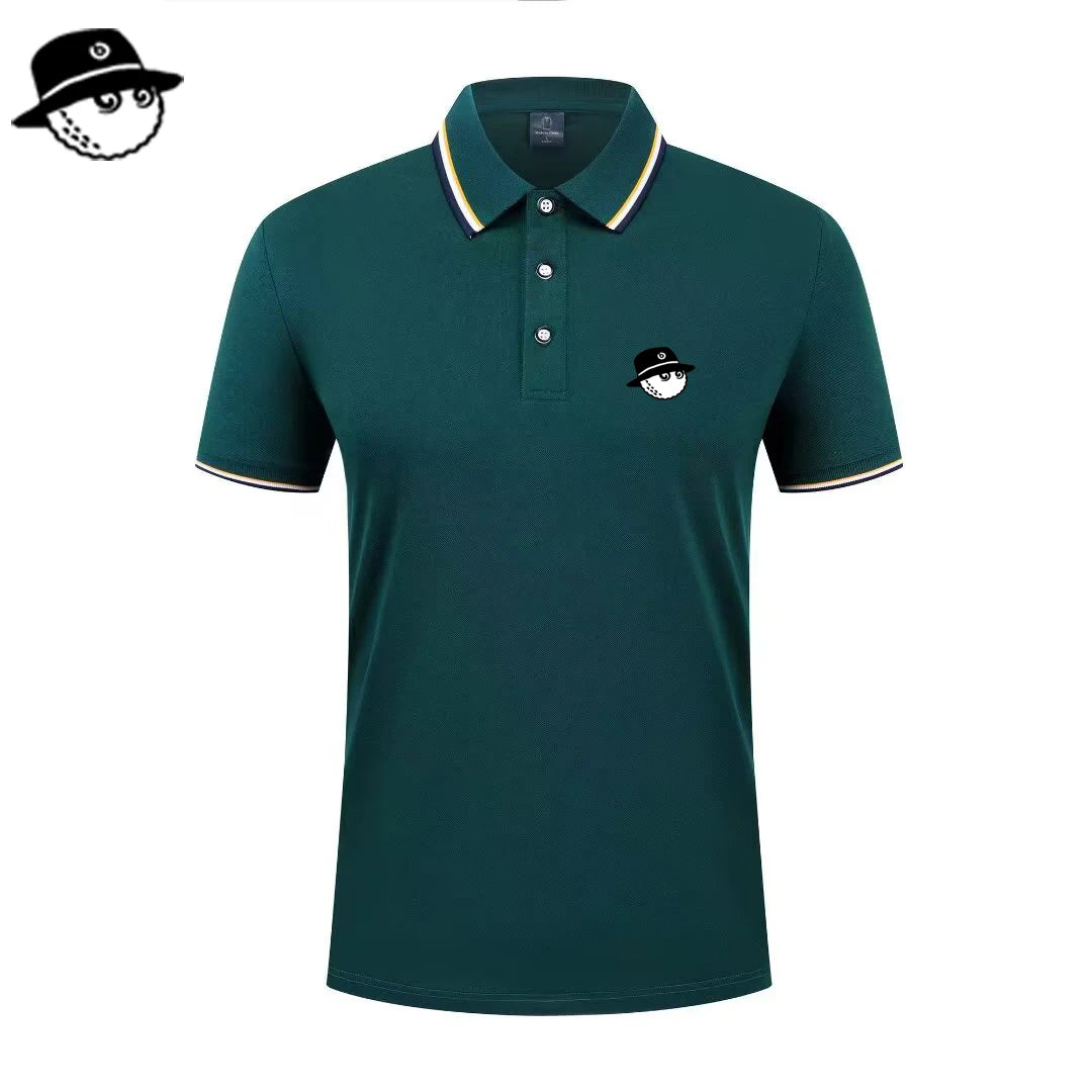 Men Summer Fashion Slim Fit Sport Short Sleeve 100% Polyester Polo Shirt Fake Pocket Decoration Casual Sport Golf Polo Shirt
