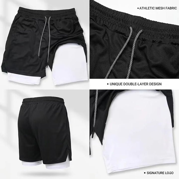 Men's Summer UFC GYM Print 2-in-1 Compression Liner Casual Shorts Quick Dry Gym Training Workout Breathable Running Shorts wx241