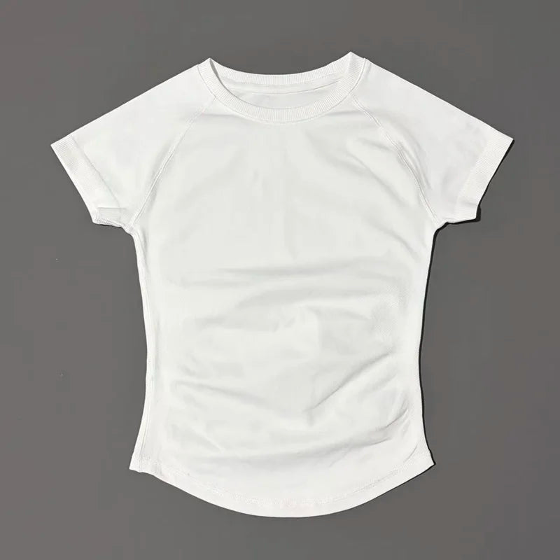 HISTELLO Sports Short Sleeve Top Seamless Yoga Leotard Clothing Women Gym T Shirts Workout Running Shirts Fitness Sports Vest - ATFH