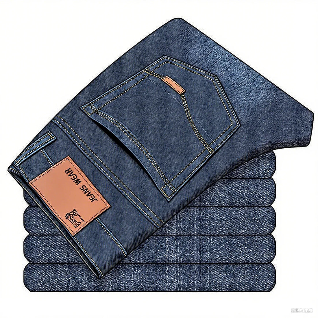 2025 men's fashion business jeans classic style casual elastic slim fit jeans men's denim pants black blue ATFH