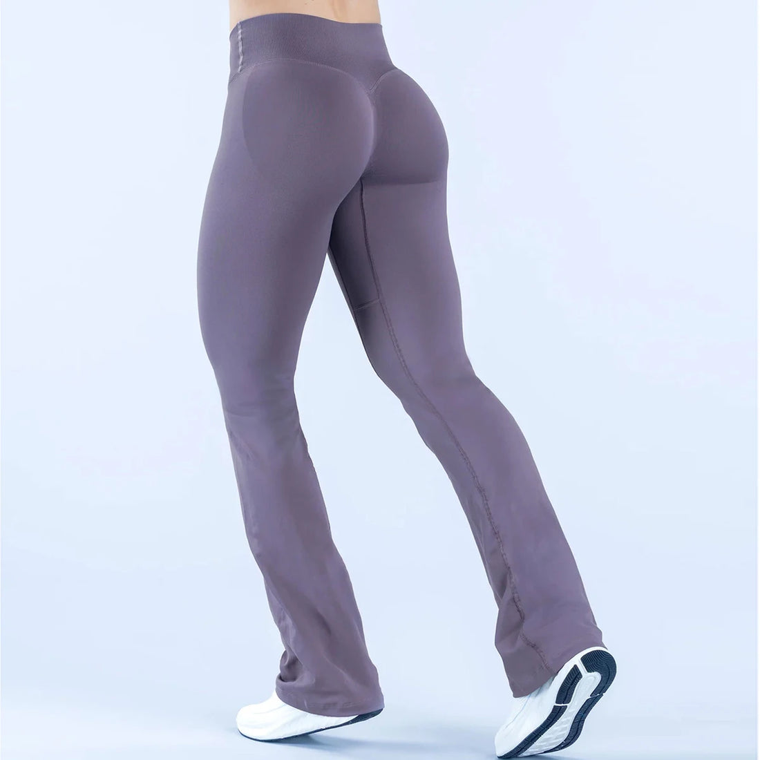 Vision Flares Leggings Women V Crossover Seamless Yoga Pants No Front Seam Sports Leggings Bootcut Workout Pants Tummy Control - ATFH