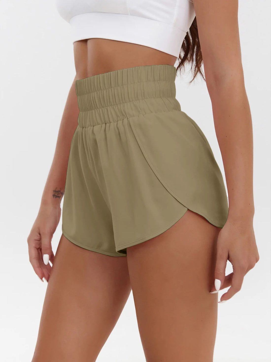 2025 New European and American Women's Shorts High Waist Elastic Loose Quick-drying Sports Casual Shorts Breathable Pants Tahsi Fashion House