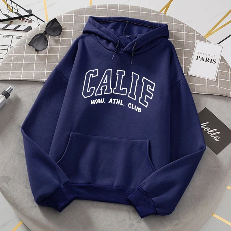 Women Hoodies Oversized Drop shoulder Fashion Loose Fleece Autumn Winter Printed Letter Pullover Aesthetic Sweatshirts 2025 New - ATFH