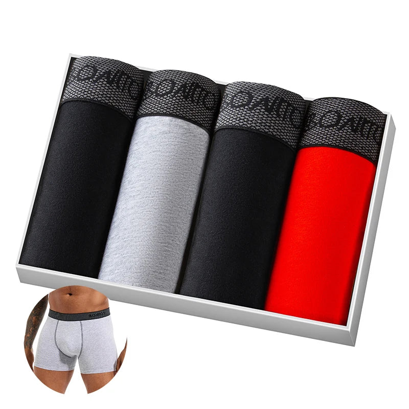 4pcs Cotton Boxers For Man Underwear Slip High Quality Men's Panties Sexy Homme Underpants Boxer Shorts Calecon Trunks