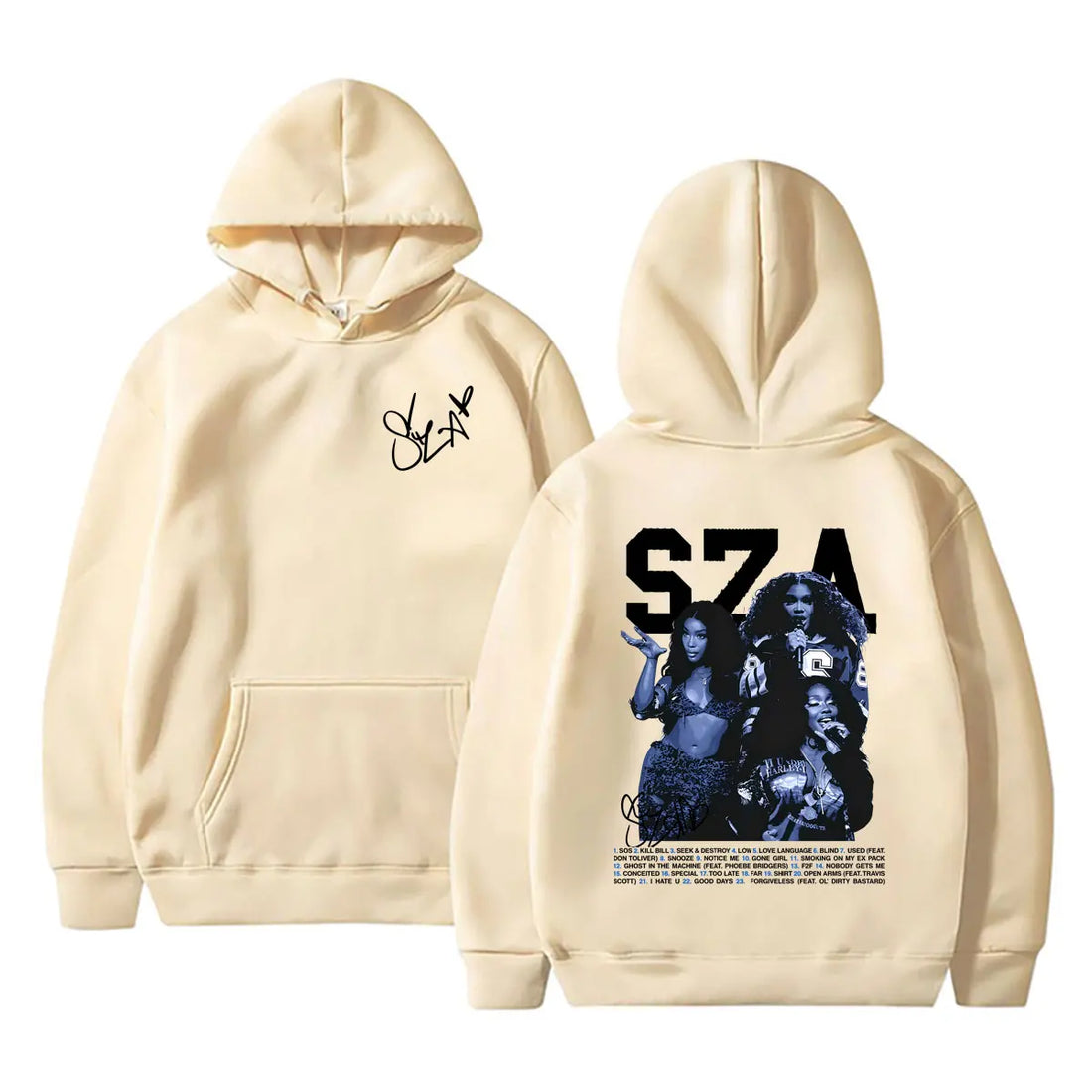 Hot Rapper SZA SOS Graphic Hoodie Men Women Hip Hop Fashion Oversized Hooded Sweatshirt Unisex Vintage Casual Pullover Hoodies