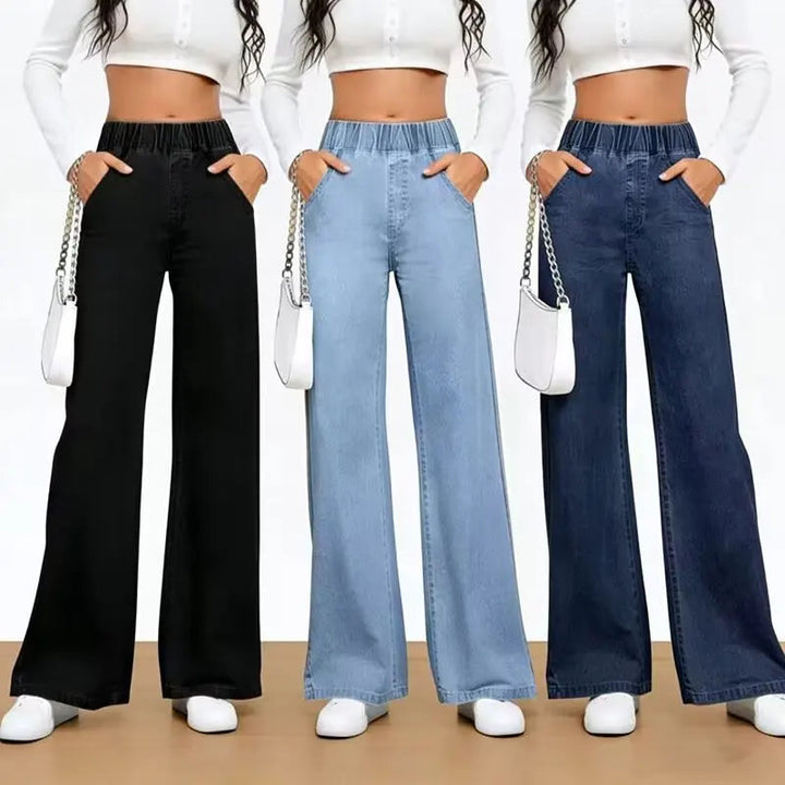 American Style Y2K Deep Blue Bell Bottom Jeans Women's Spring 2026 Slim Fit Bootcut Pants Colorfast Fashion Shorts ATFH