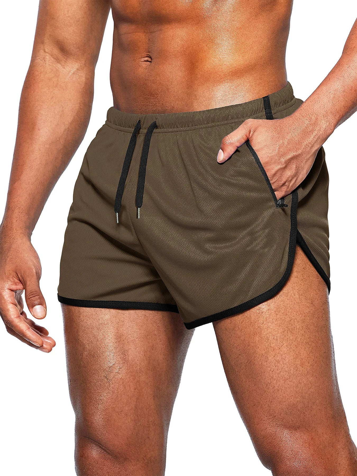 Men's new beach shorts running shorts 3-inch quick drying fitness running fashionable fitness shorts