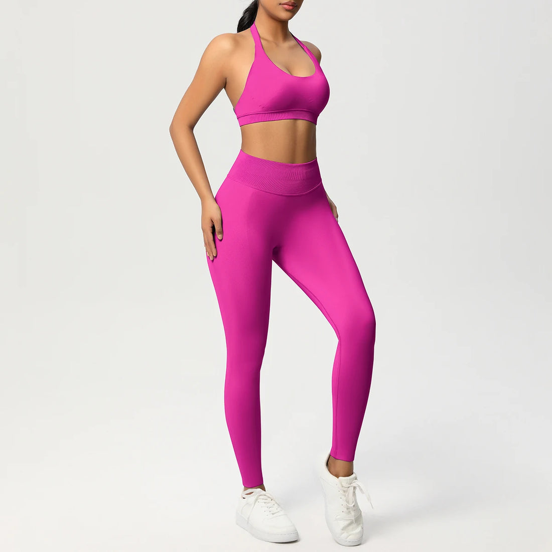2 Piece Yoga Clothes Women's Tracksuit Athletic Wear Pilates Fitness Suit Gym Workout Push Up Clothes Sports Bra Leggings Suit - ATFH