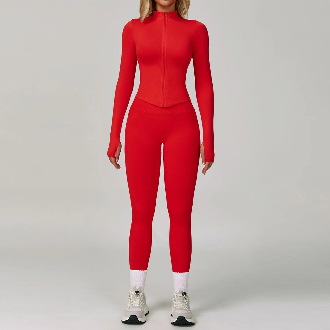 SWELTERING 2/3PCS Seamless Yoga Set Gym Clothes Sportswear Fitness Suits Women Workout Bra Crop Top Long Sleeve Sports Suits - ATFH