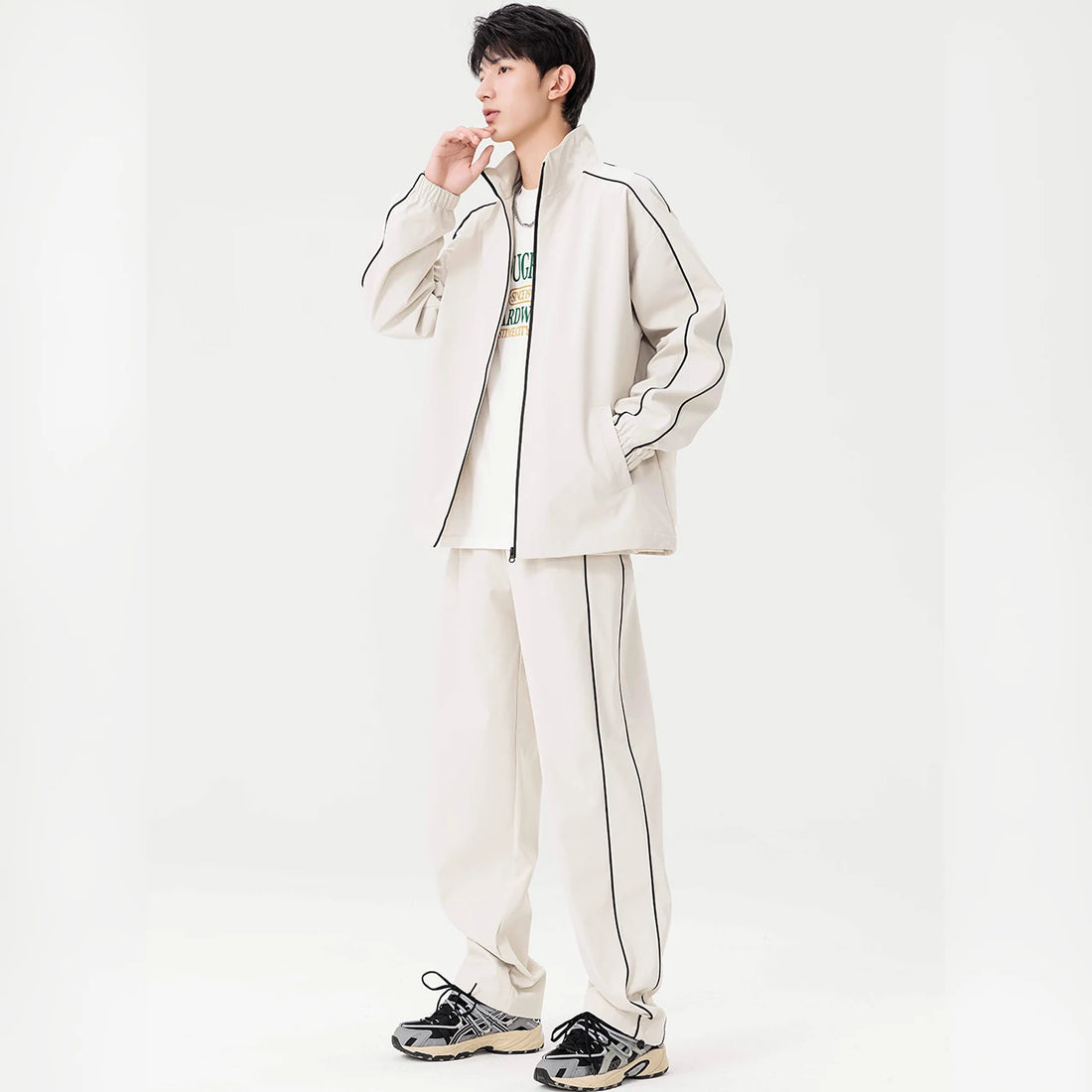 Mens Sportwear Sets Autumn Fashion Men Sporting Suit Sweatshirt +Sweatpants 2 Pieces Sets Men Tracksuit Running Jogging Clothing